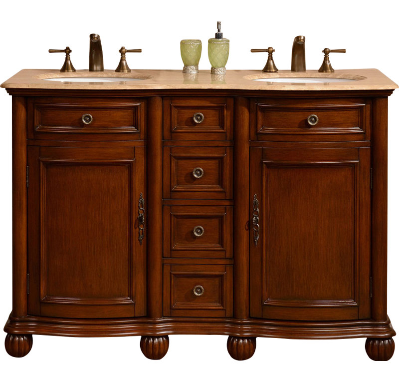 Alcott Hill® Quintara 52'' Double Bathroom Vanity with Stone Top